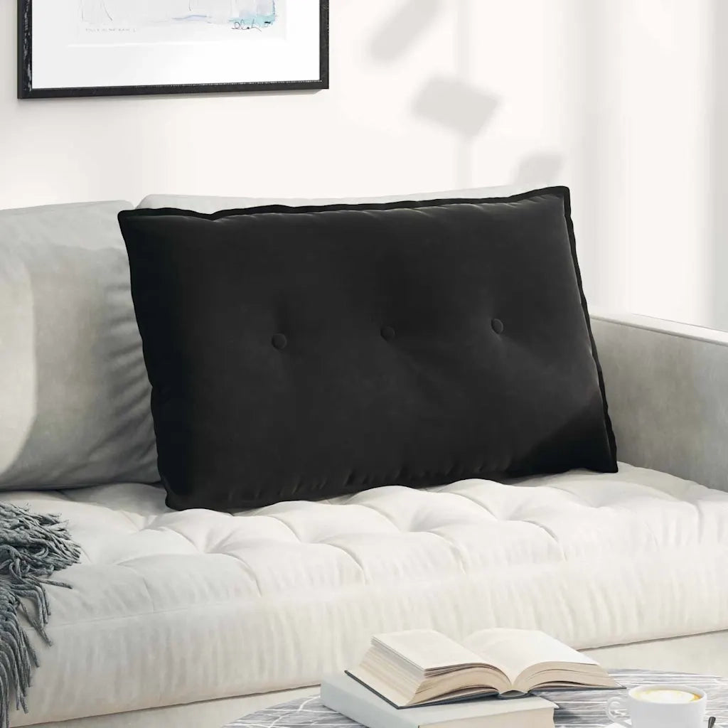 Cuscino per Schiena Nero 80 x 50 cm Tessuto in Cords
