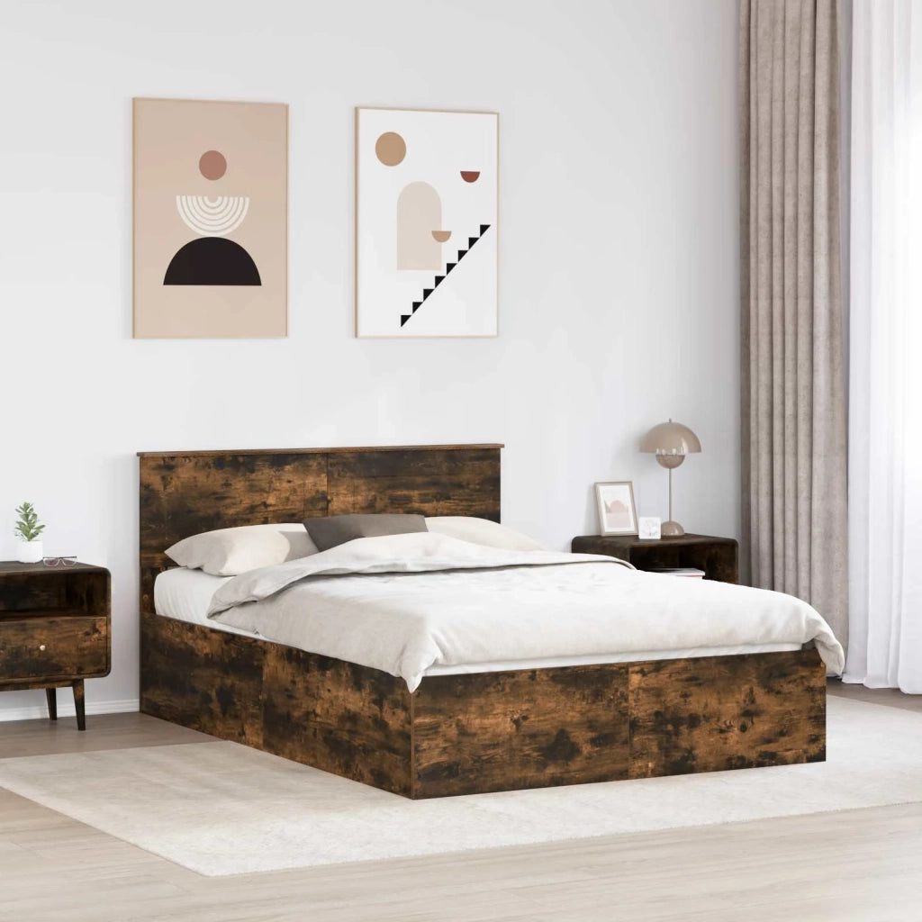 Struttura del letto Rovere fumé 150 x 200 cm Legno multistrato