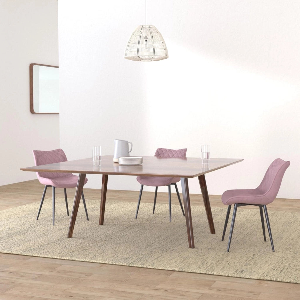 set di 4 sedie sala da pranzo sedie cucina moderne sedie imbottite Adatte per Sala Pranzo, Soggiorno, Camera da Letto Estetica in Tessuto di velluto Rosa Metallo BH209rs-4