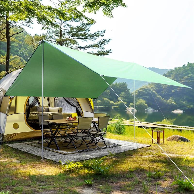 TENDA DA SOLE PORTATILE 3X3 M TENDALINO PARASOLE IMPERMEABILE PER CAMPEGGIO E SPIAGGIA VERDE