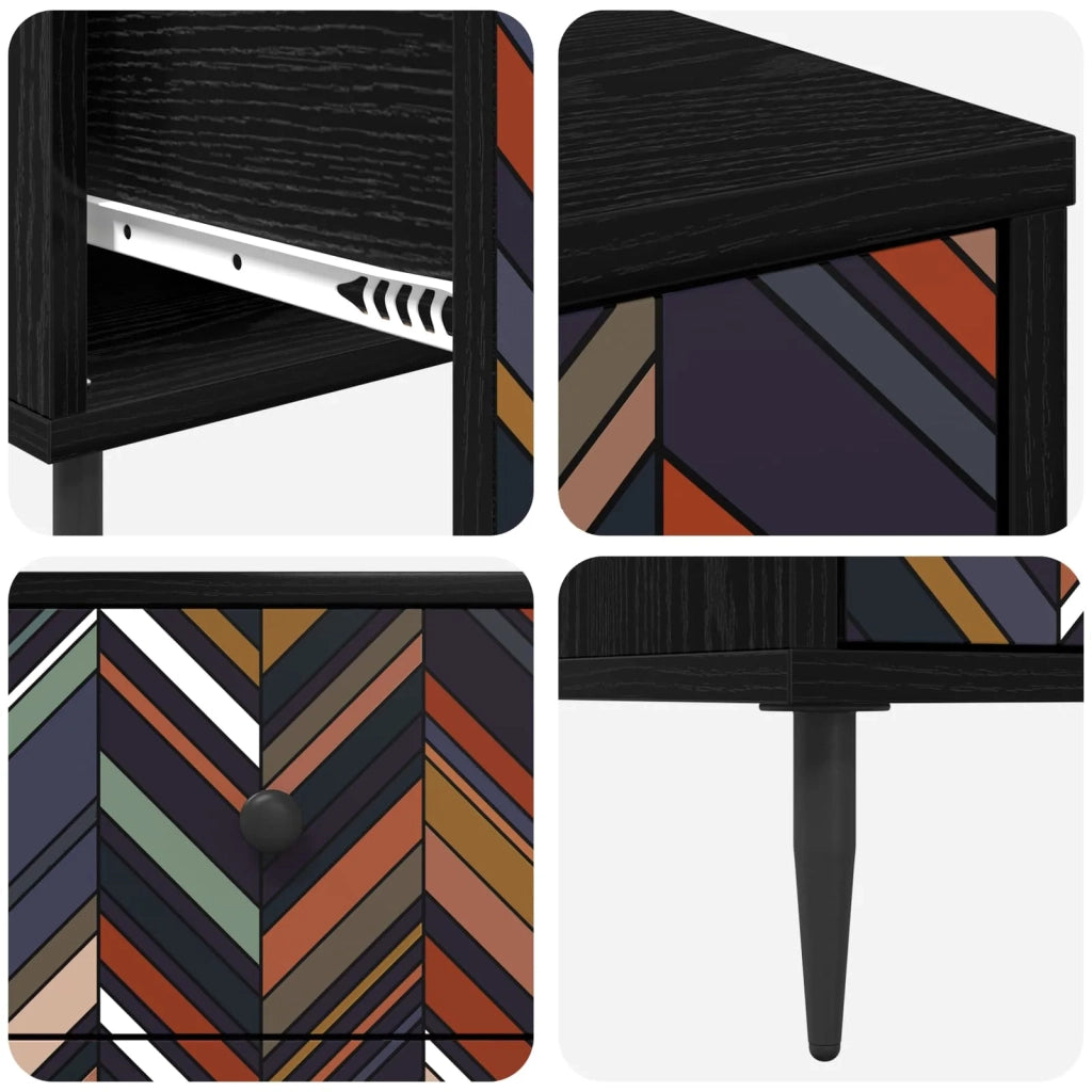 Cassettiera OMMEN Stampa geometrica 66 x 36,5 x 76 cm 8007379