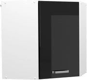 Mobile angolare da cucina R-Line, Nero lucido, 57 cm, per la libera combinazione all'interno di sistemi cucina modulari