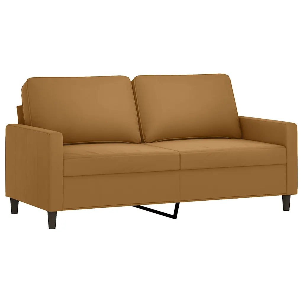 Set di Divani 2 pz con Cuscini Marrone in Velluto 3201503