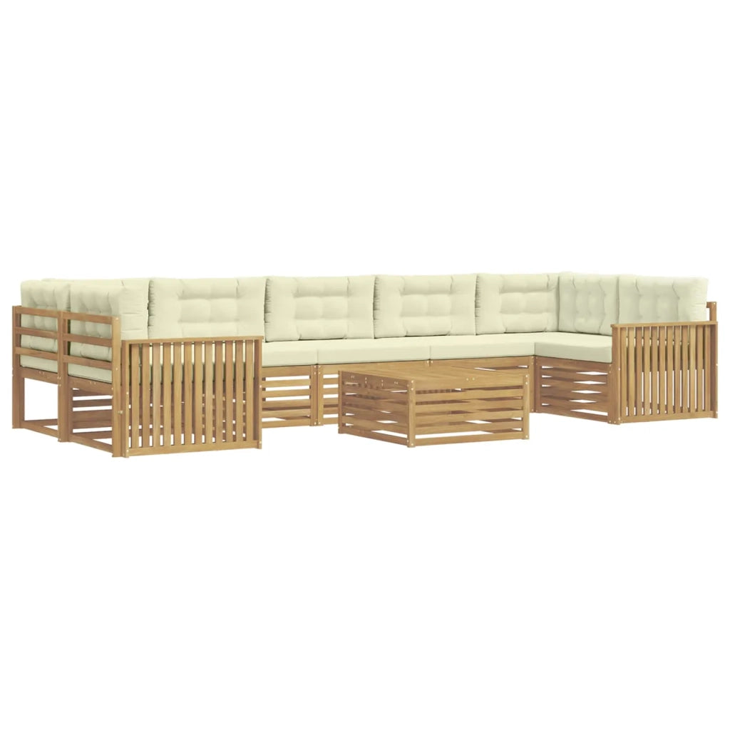 Set di divani da esterno 8 pcs Bianco e Crema 3390200