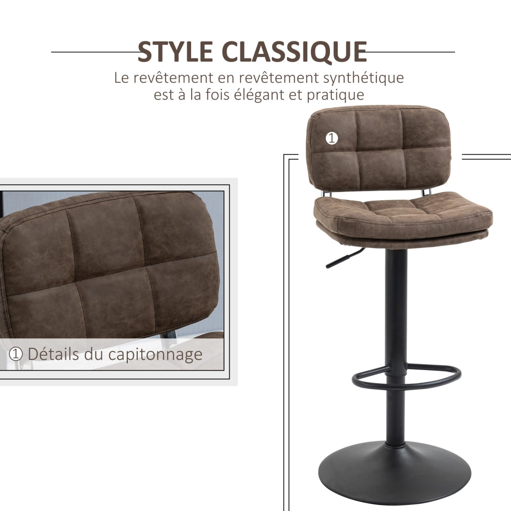 Sgabelli da bar Vintage ¨C zephmum ¨C 2 pezzi, imbottiti, marrone