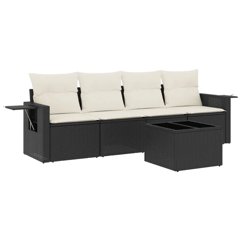 Set Divani da Giardino 5 pz con Cuscini in Polyrattan Nerocod mxl 113284