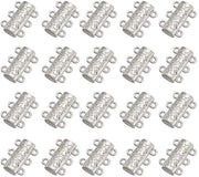 Connettore per bracciale - 20 Set - Design a più fili - Lega - Solido e Duraturo - Dimensioni 14x19mm - Creazione di gioielli