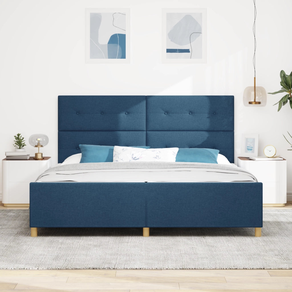 Struttura Letto Blu 200x200 cm Tessuto