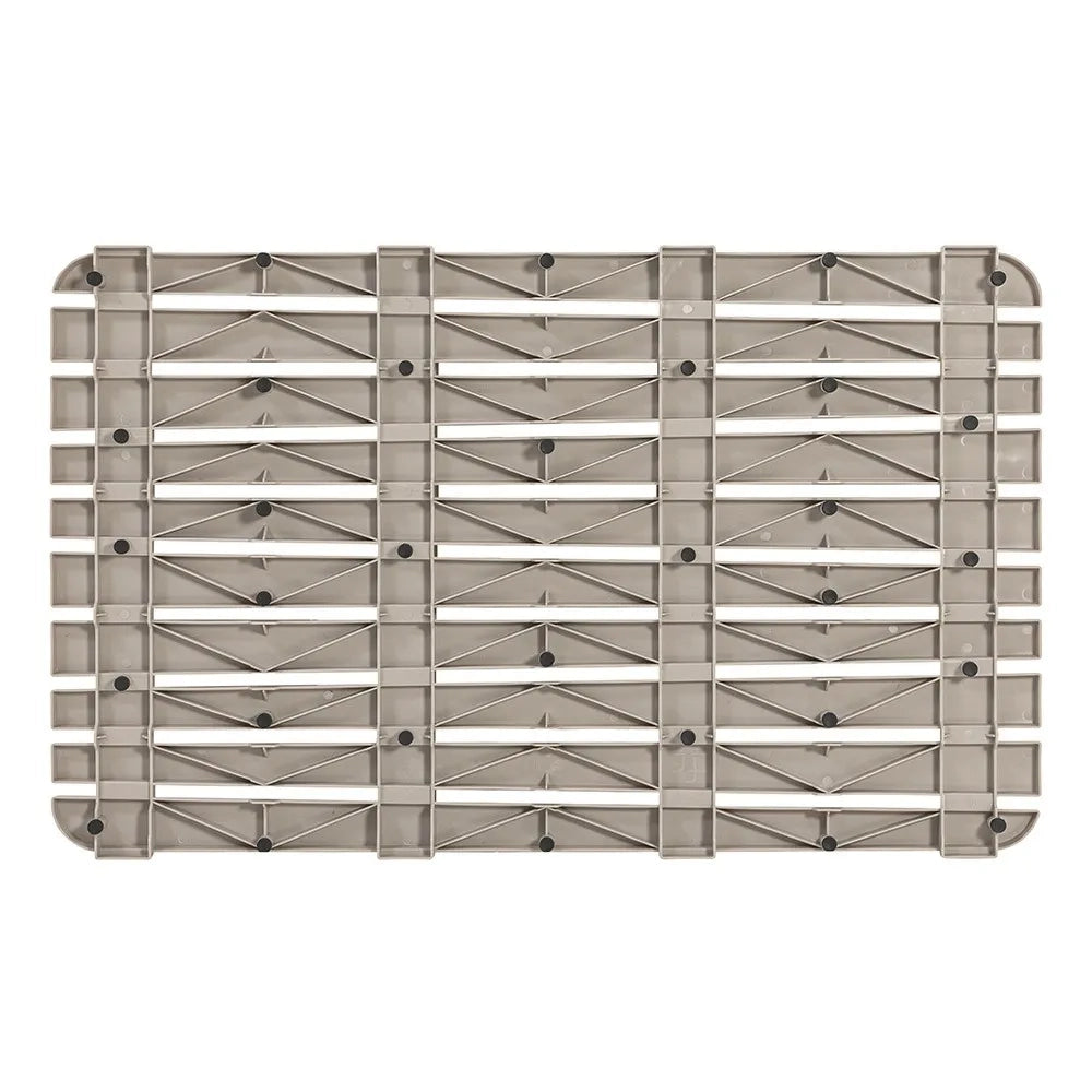 Pedana doccia antiscivolo 80x50 cm tortora con effetto legno in plastica