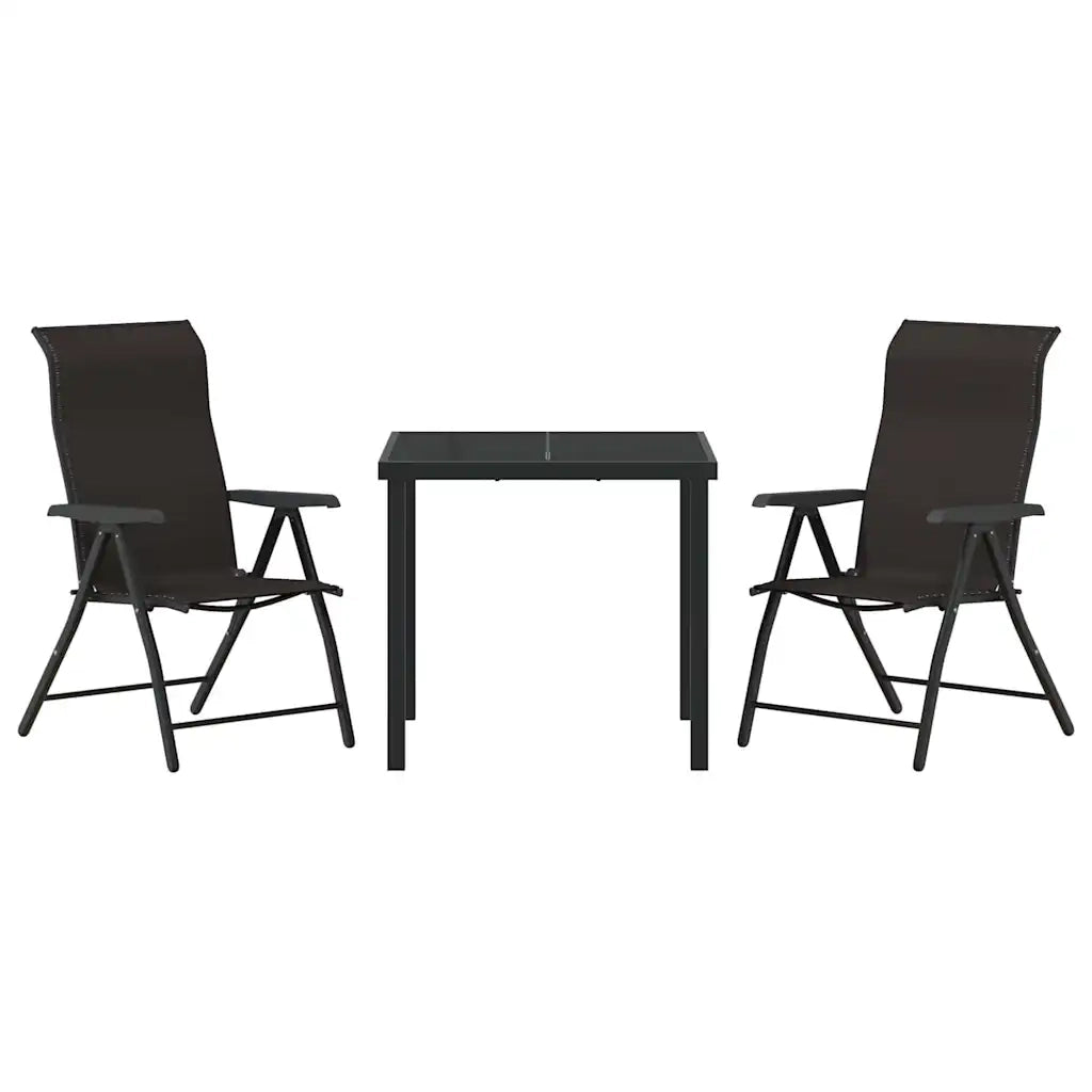 Set da Pranzo per Giardino 3 pcs Caffè nero
