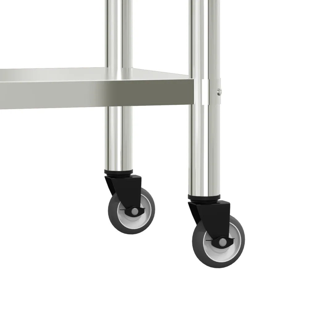 Tavolo Lavoro Cucina con Ripiano 110x55x120 cm Acciaio Inox CFW9493733