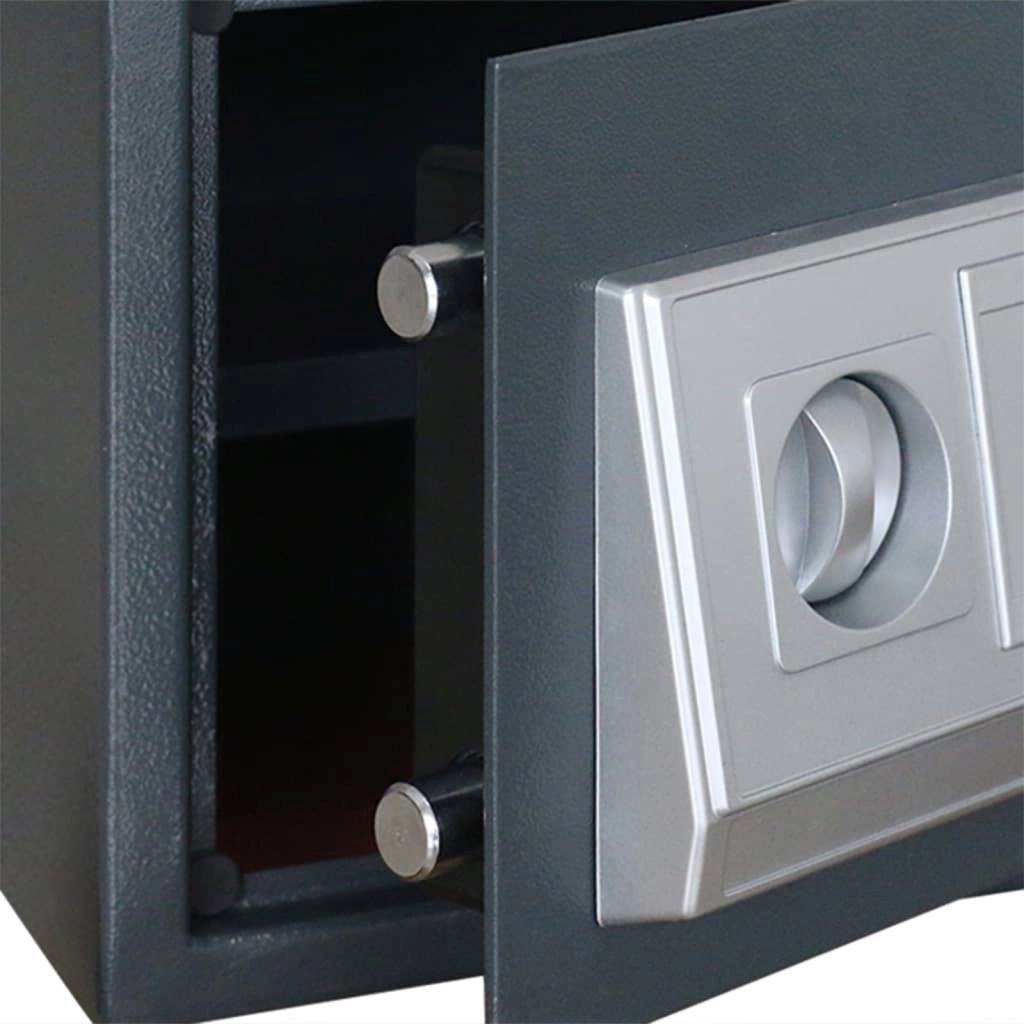 Cassaforte Elettronica con Ripiano Grigio Scuro 35x25x25 cm Acciaio