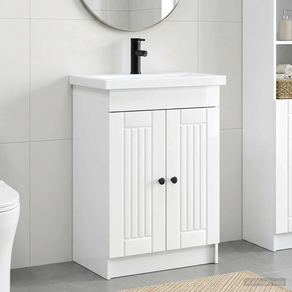 Set di mobili per il bagno Bianco Lucido 78,5 x 37,5 x 81 cm 3404198