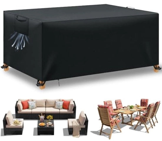 Copertura per divano per esterno impermeabile 420D Oxford per divano 180x120x74 cm nero