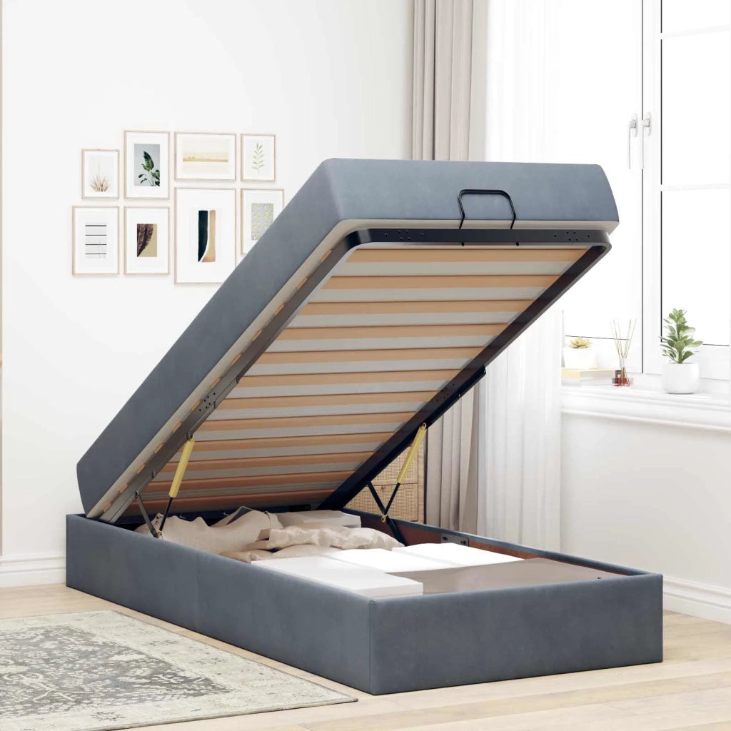 Struttura letto con materasso 2 pcs Grigio Sfumato Velluto