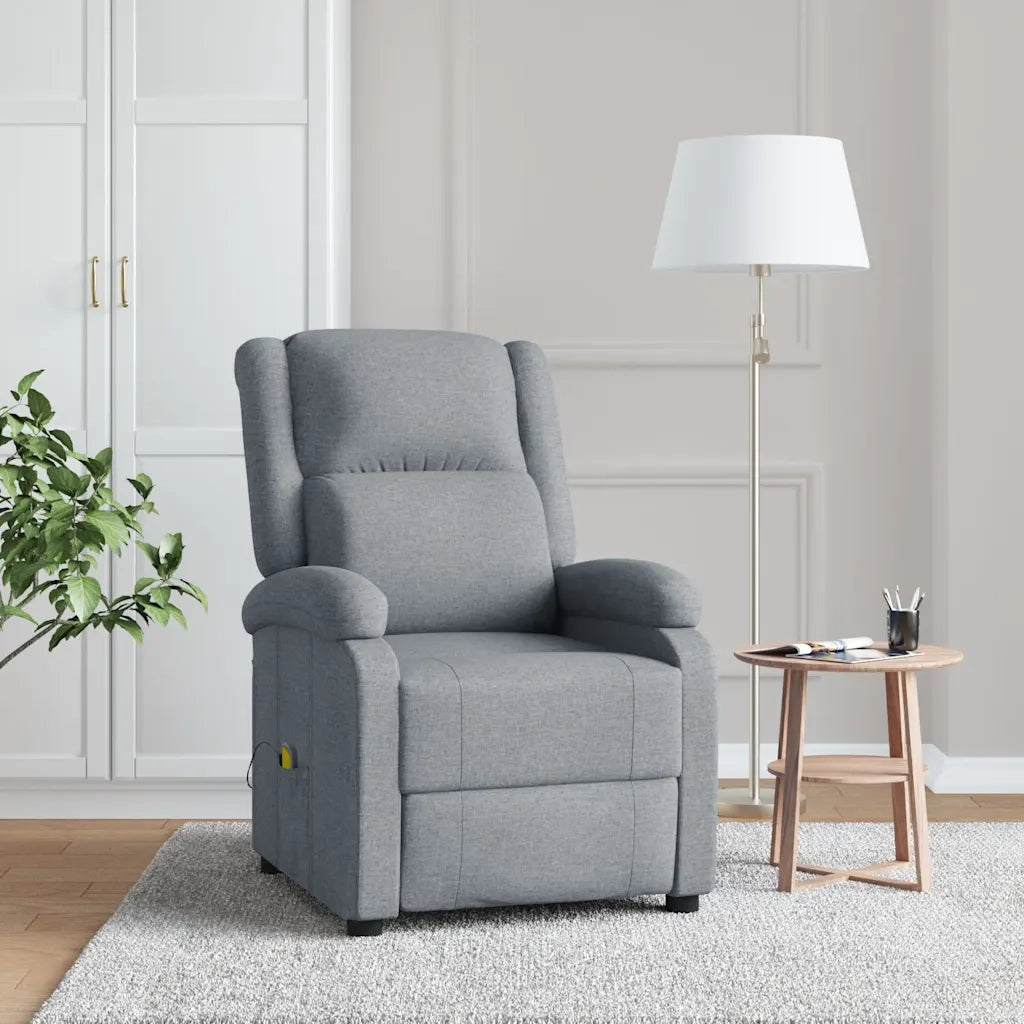 Divano Sedia-Poltrona Massaggiante in Tessuto Grigio Chiaro 470285