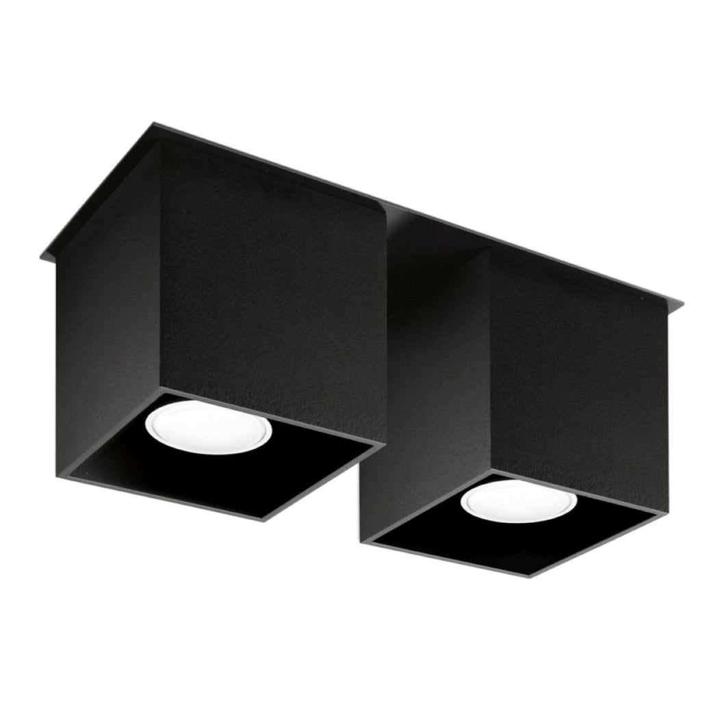 Spot da soffitto Pure Lume Tetris 2 luci GU10 nero PU.0063