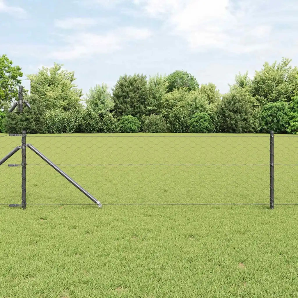 Palo della recinzione Grigio 25 x 0,6 m (rete 50 mm)