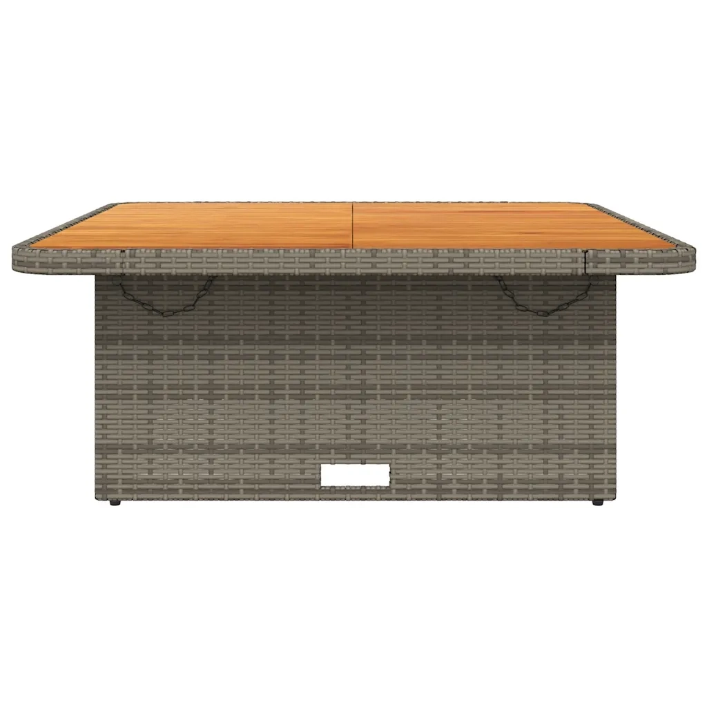 Tavolo Giardino Grigio 110x110x71cm Polyrattan Legno di Acacia 368273