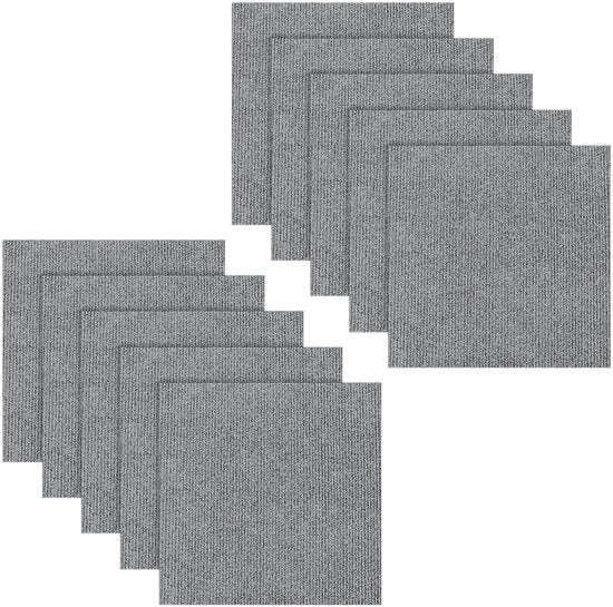 Tegli per pavimento 10 pezzi 50 x 50 cm - Autoadesivi - Antiscivolo - Velluto - Antistatico - Facili da installare - Copertura del pavimento