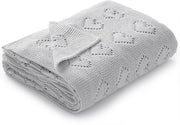 Coperta per bambini in cotone 100% tessuta a maglia, celluloide, 80 x 100 cm - grigio