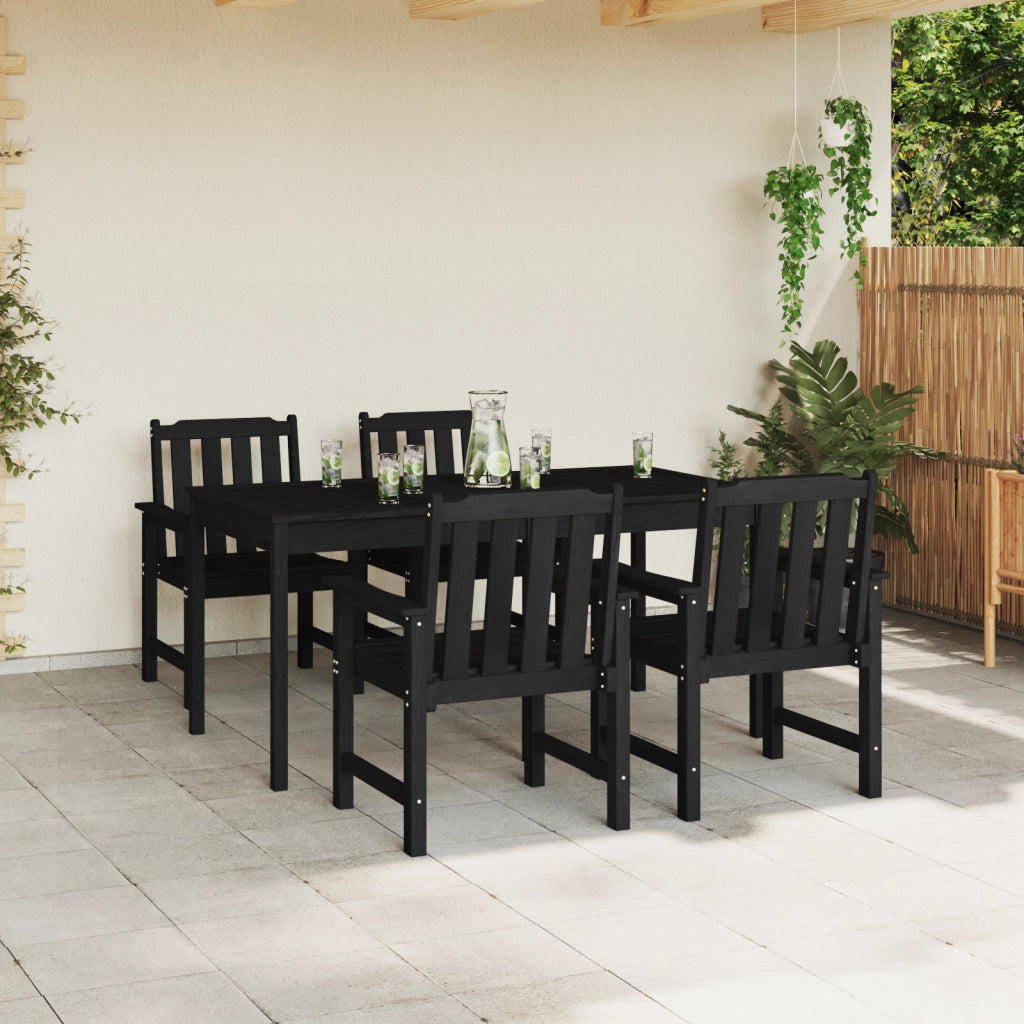 Sedie da pranzo da giardino  4 pz Nero 65,5x55,5x88 cm HDPE