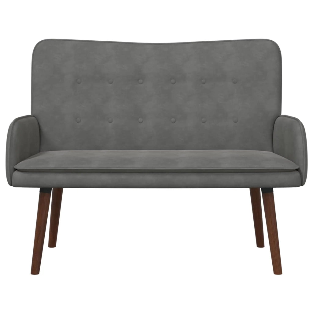 Sofa a Due Posti Grigio scuro 115 x 61 x 87 cm Velluto
