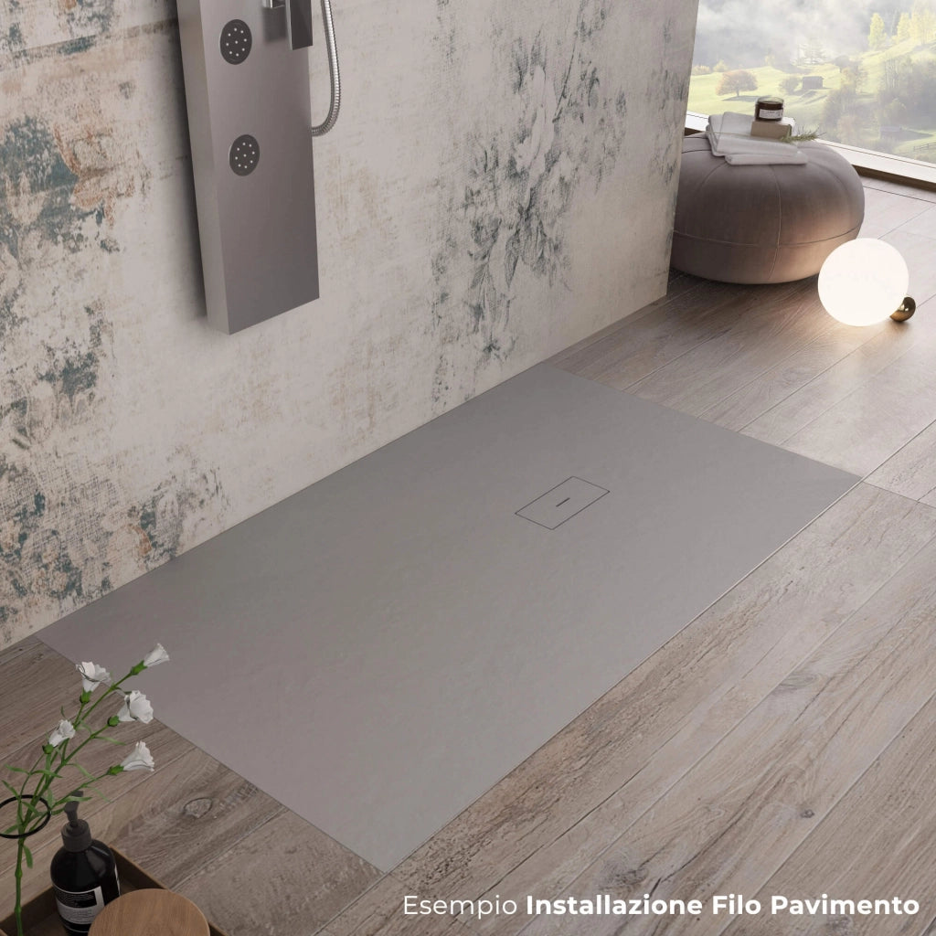 Piatto Doccia in Pietra 100x100 cm Bonussi Manila Grigio Chiaro