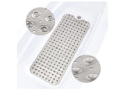 Matte da Bagno Extra Lunga 100 x 40 cm con 200 Punti di Fissaggio Antiscivolo e Fessure di Scarico, Lavabile a Macchina Antibatterico e Resistente ai Funghi, Idonea per Bambini e Anziani - Grigio