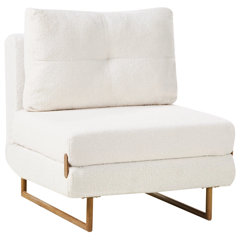 Divano letto singolo Boucle S per 1 persona Pieghevole bianco pieghevole camera ospiti