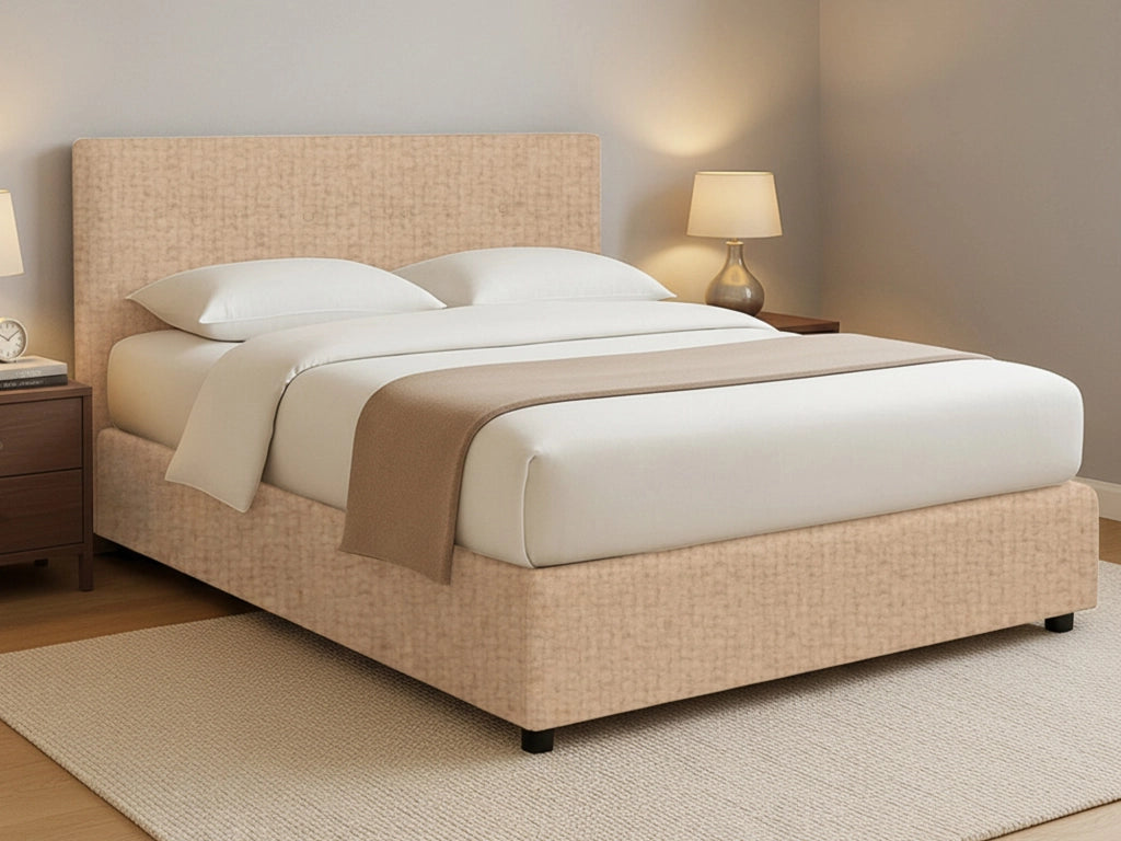 Oxford, Letto Matrimoniale Sfoderabile Made in Italy, Beige