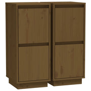Credenze 2 pz | Madia | Buffet da pranzo | Armadio da pranzo Ambra 31,5x34x75 cm in Legno Massello di Pino