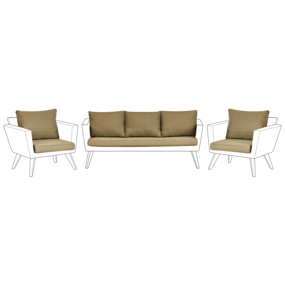 Set di copricuscini XL per giardino verde oliva resistente ai raggi UV e con cerniera.