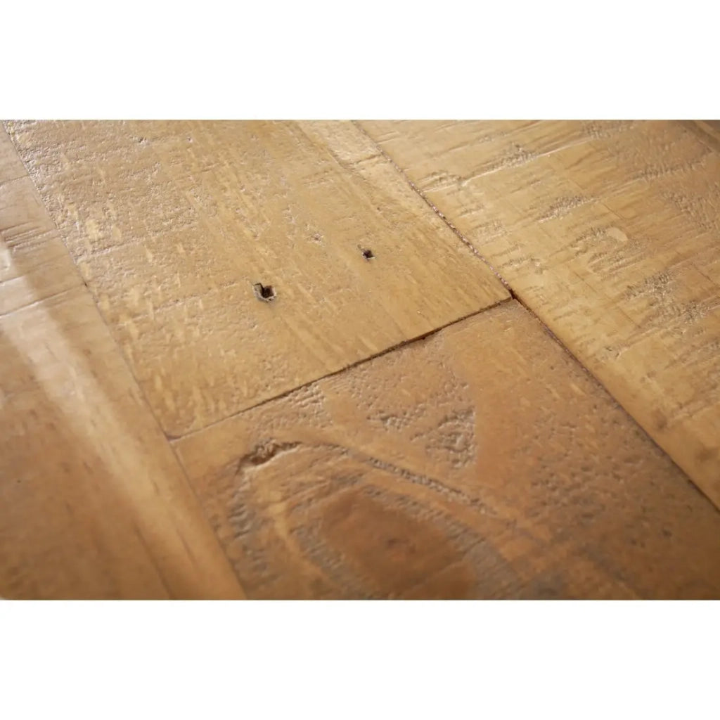 Tavolo da pranzo SOLARA – Legno di pino riciclato e metallo nero – 200 cm – Piano spesso 60 mm – Stile industriale