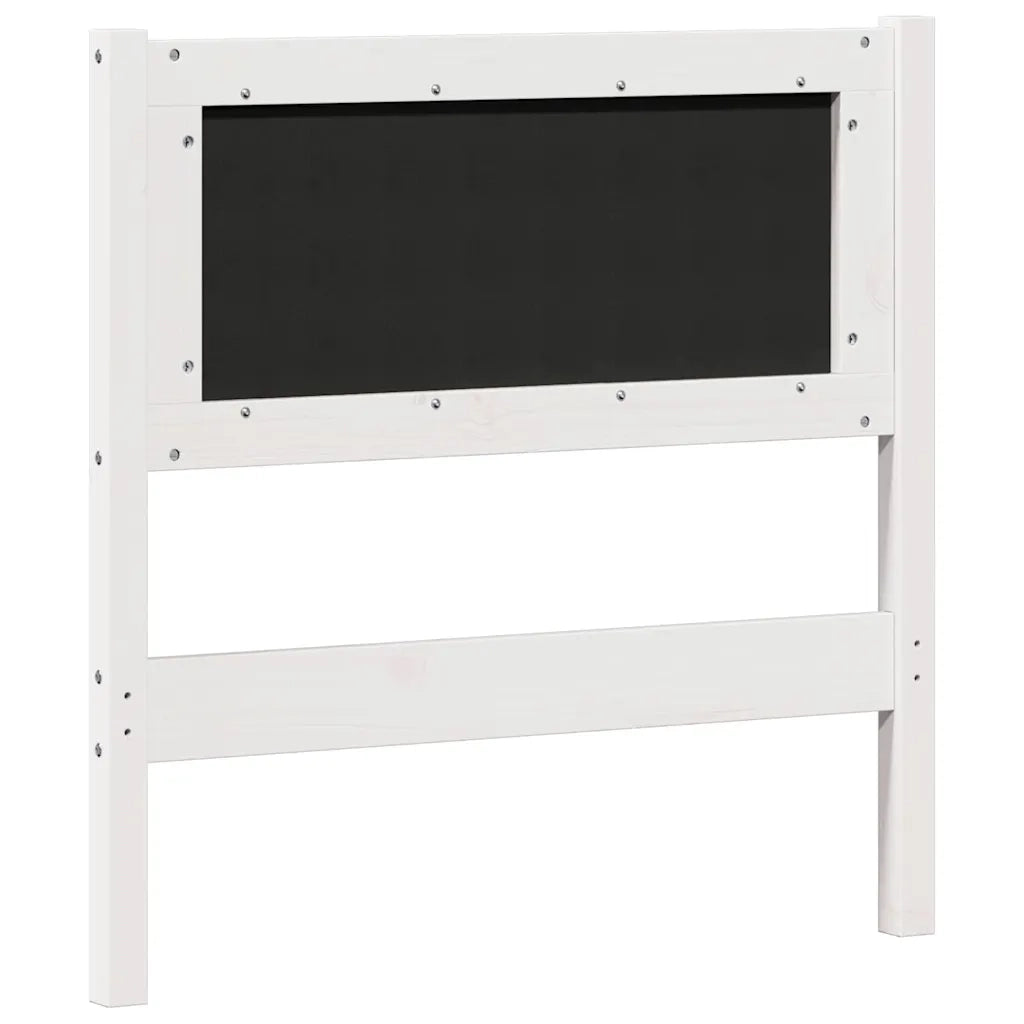 Testiera | Testata Bianco e grigio chiaro 75 cm Legno di pino massello