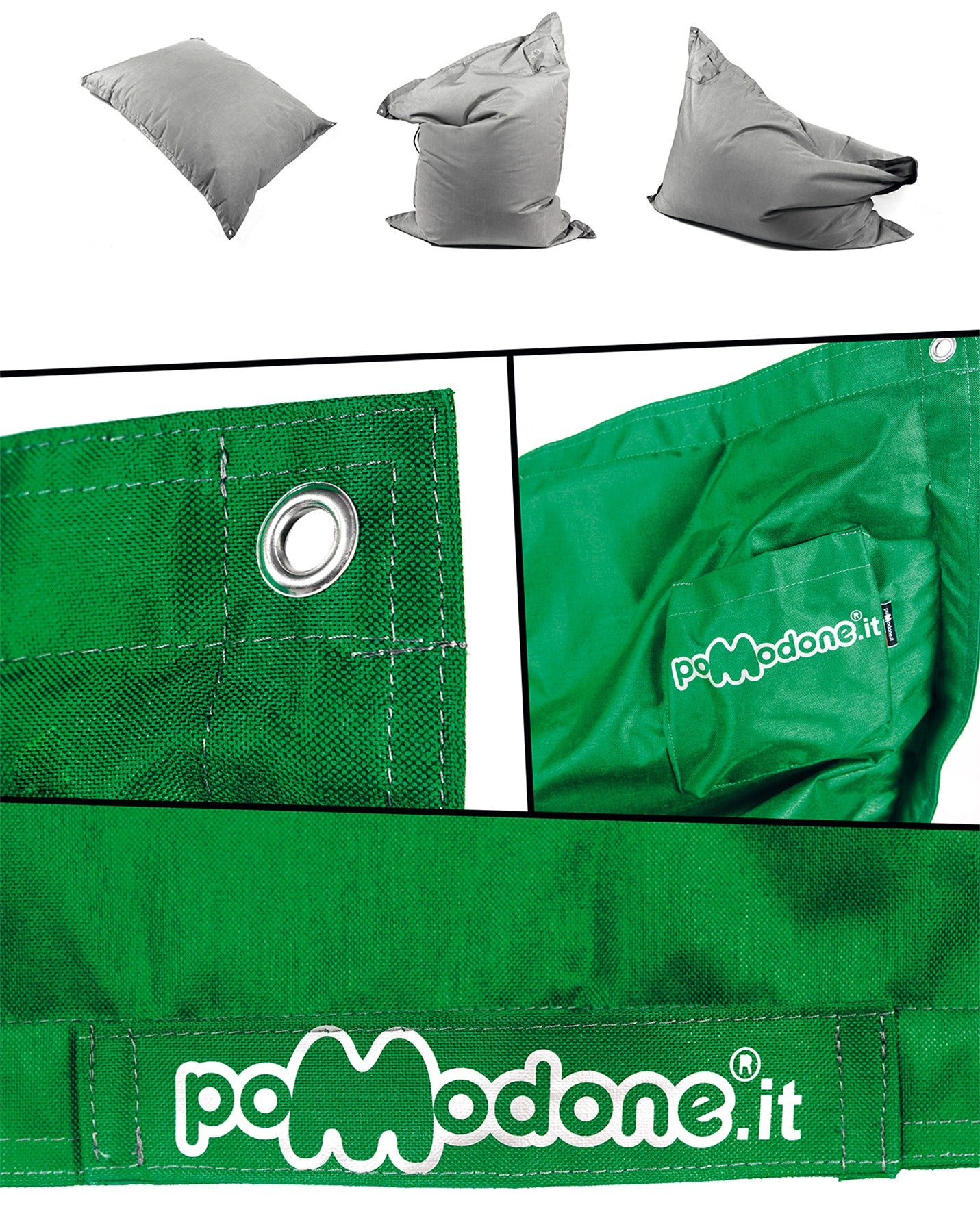 Cuscinone Poltrona Pouf Gigante 175x135 cm in Acrilico Pomodone Bianco