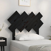 Testiera per Letto-Testata-Testiera Decorativa Nera 92x3x81 cm in Legno Massello di Pino
