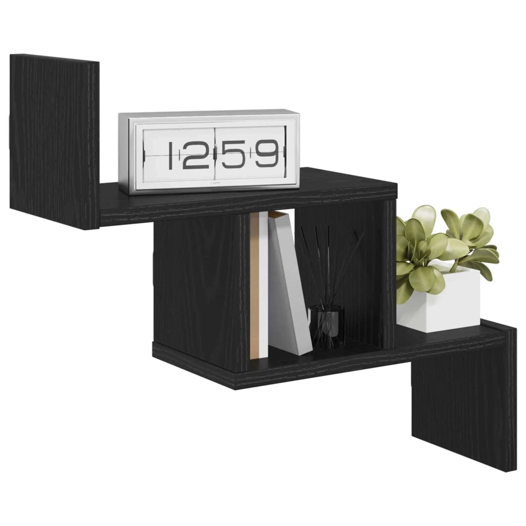 Scaffale da parete Rovere Nero 48 x 15 x 42 cm 8012237