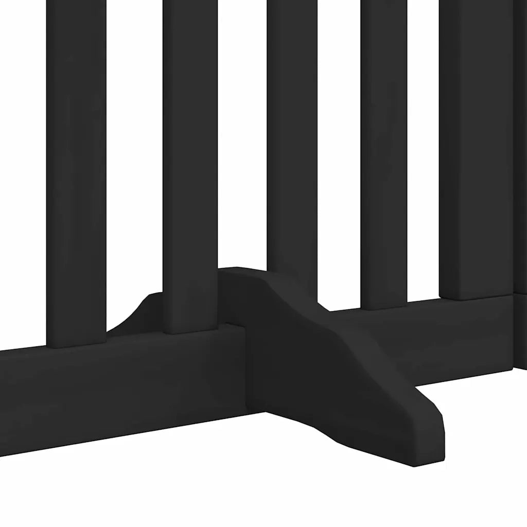 Cancello per Cani Porta Pieghevole Nero 9 Pannelli 450cm Pioppo CFW9622398