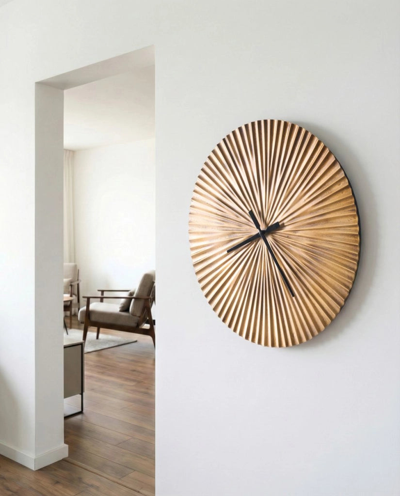 Orologio da parete finitura ottone alluminio ø 59 cm Decorazione soggiorno sala da pranzo