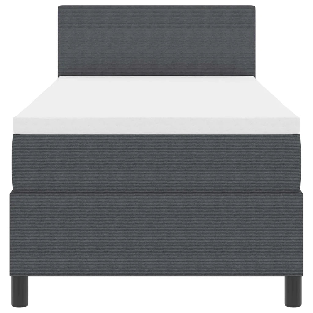 Letto a molle con testiera Grigio Scuro e Bianco 90 x 190 cm 3337492