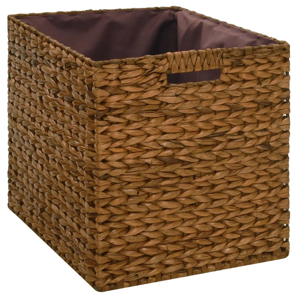 Panca con 2 cesti in giacinto d'acqua 71 x 40 x 42 cm marrone 02_0010822