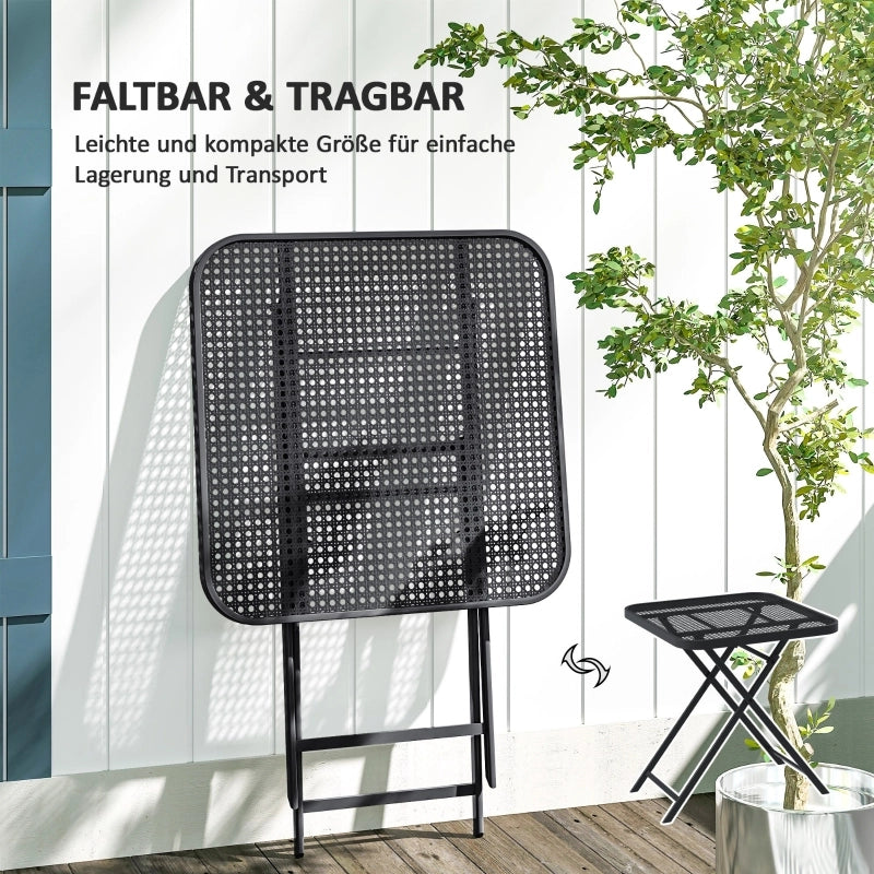 Tavolo Pieghevole da Giardino ¨C MINIMAL ¨C Acciaio Nero 70x70 cm