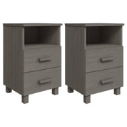 Set di 2 Comodini | Armadio da Notte | Mobiletto da notte HAMAR Grigio Chiaro 40x35x62 cm Legno di Pino