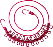 Linea da stendibiancheria portatile a vento resistente per camping vacanze hotel balcone giardino (rosso)