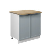 Mobile lavello cucina Fame-Line Blu-grigio chiaro/Bianco 80 cm con ripiano, PL Rovere Vicco