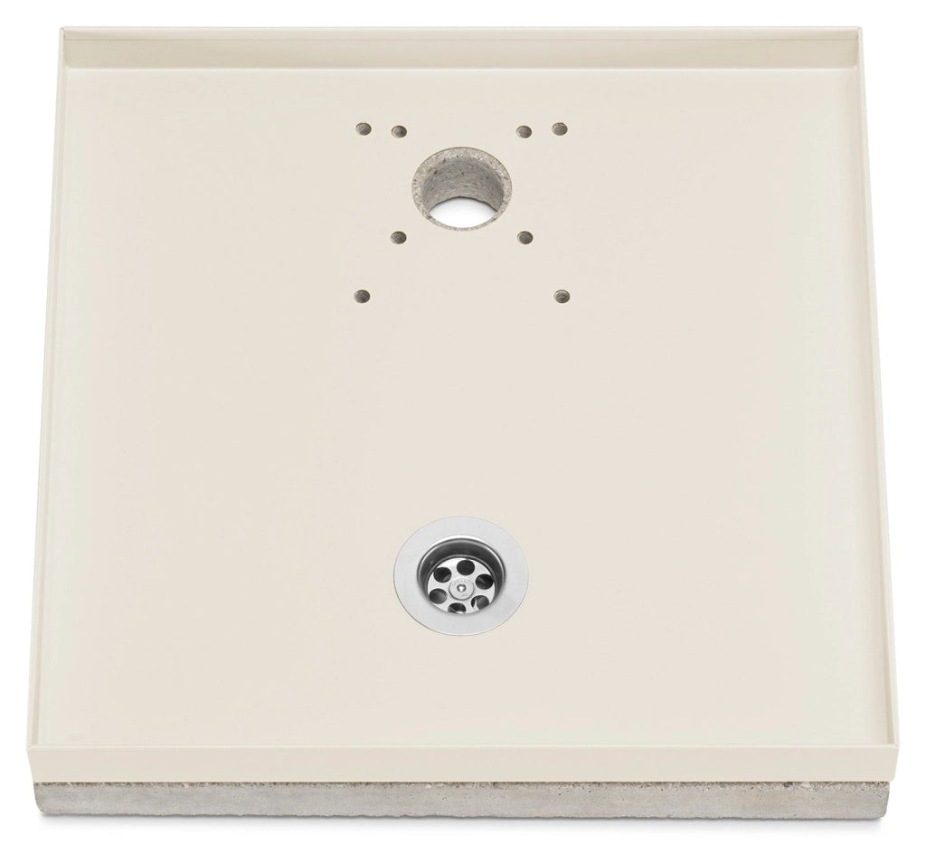 Base Portaciottolo per Fontane 40x40x8 cm in Metallo con Base in Cemento Belfer 42/BSE/10 Avorio