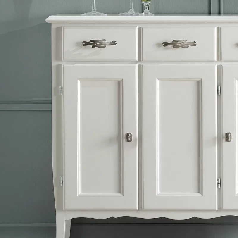 Madia credenza shabby chic 3 ante 3 legno bianco l.105 p.42 h.101 - Mobili 2G