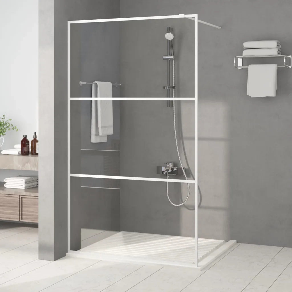 Parete Doccia Walk in Bianca 115x195 cm Vetro Trasparente ESG CFW7625803