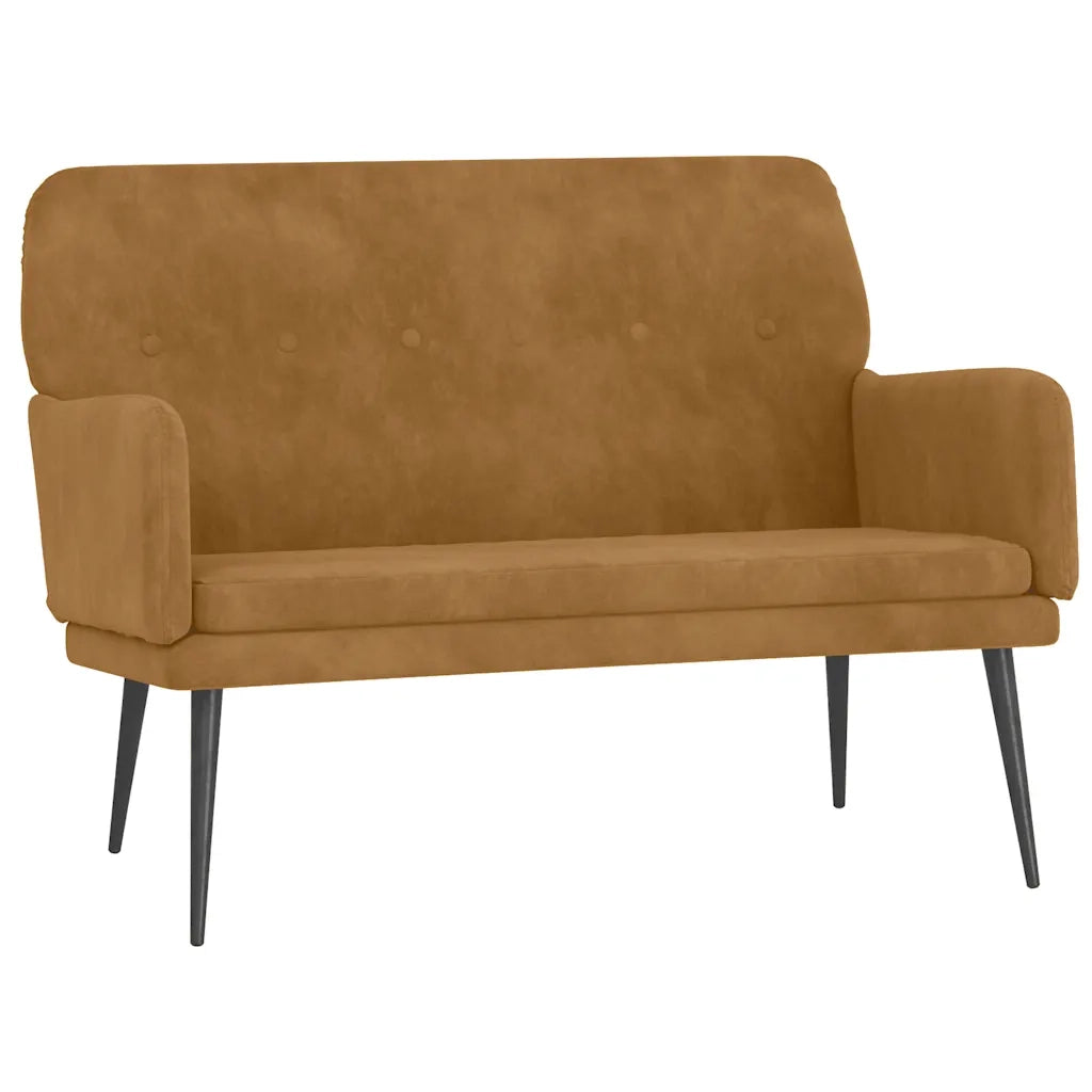 Panca Marrone 108x79x79 cm in Velluto 351421